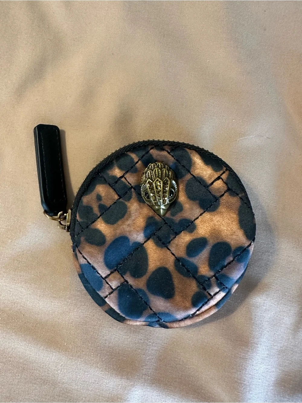 Kurt Geiger Leopard Print Quilted Hobo with Gold Chain